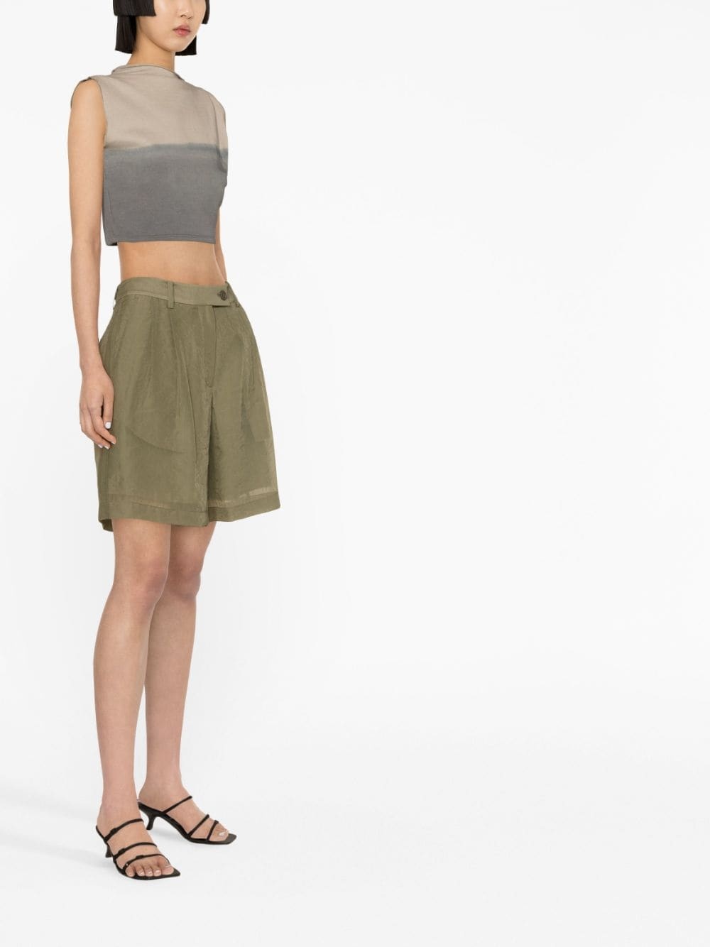 pleated sheer shorts - 3