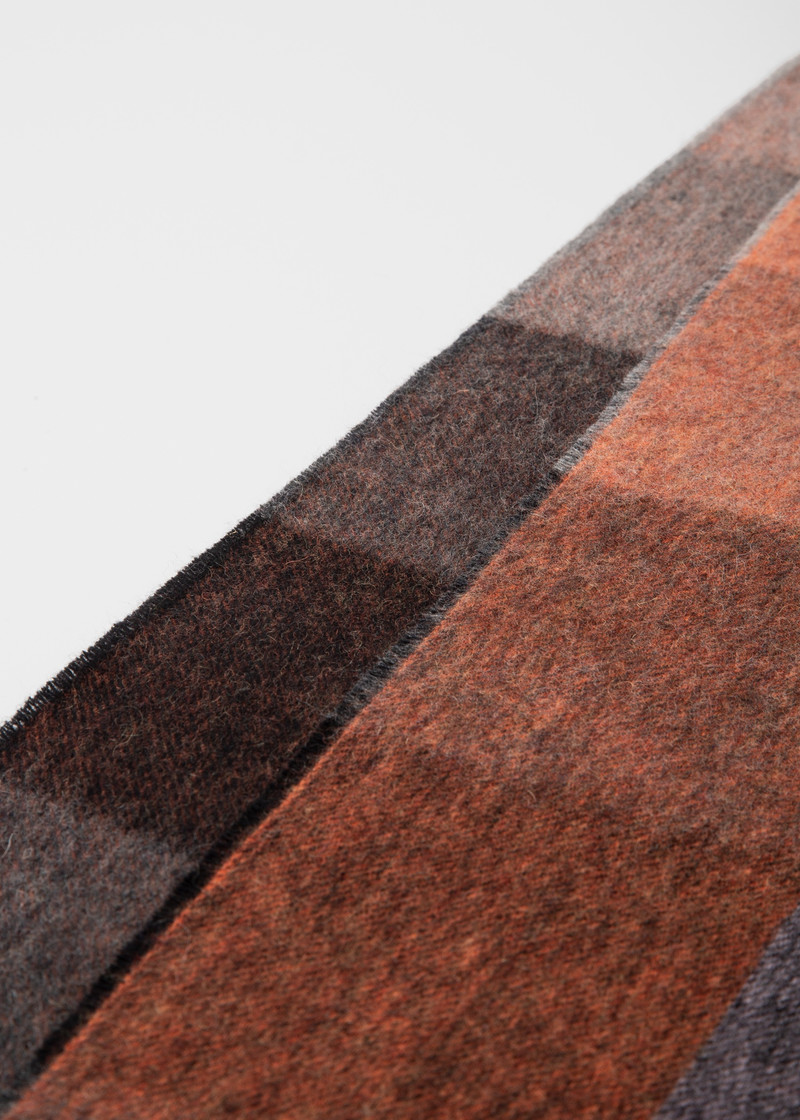 'Signature Stripe' Grid Cashmere & Lambswool Blanket 7