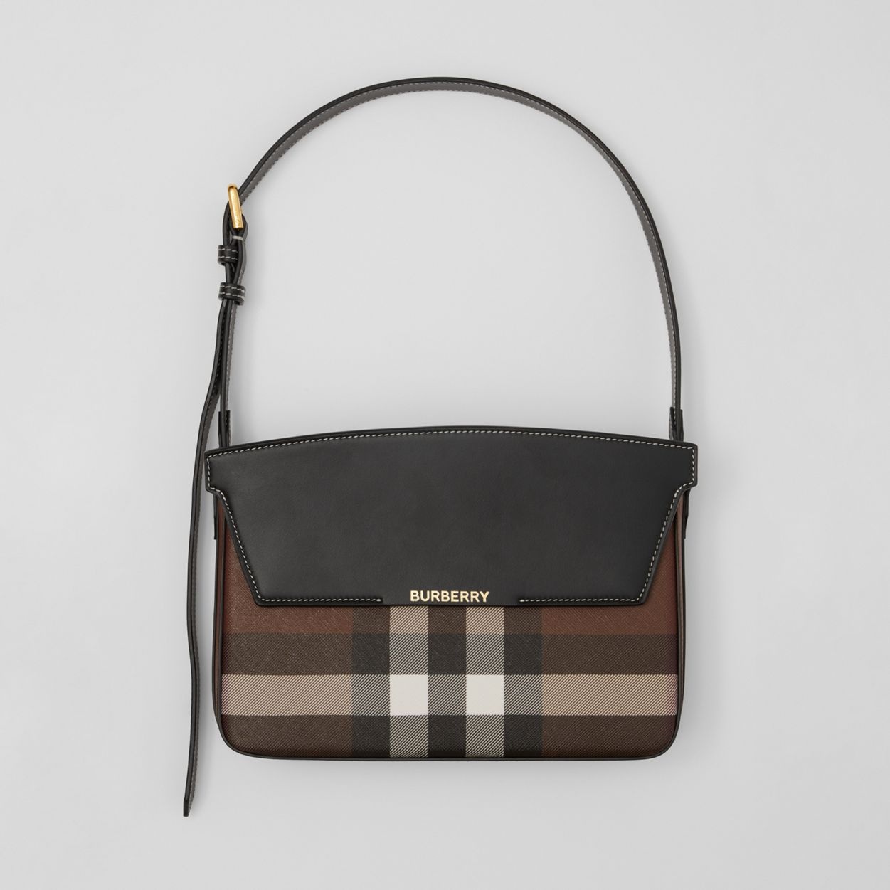 Check and Leather Catherine Shoulder Bag - 3