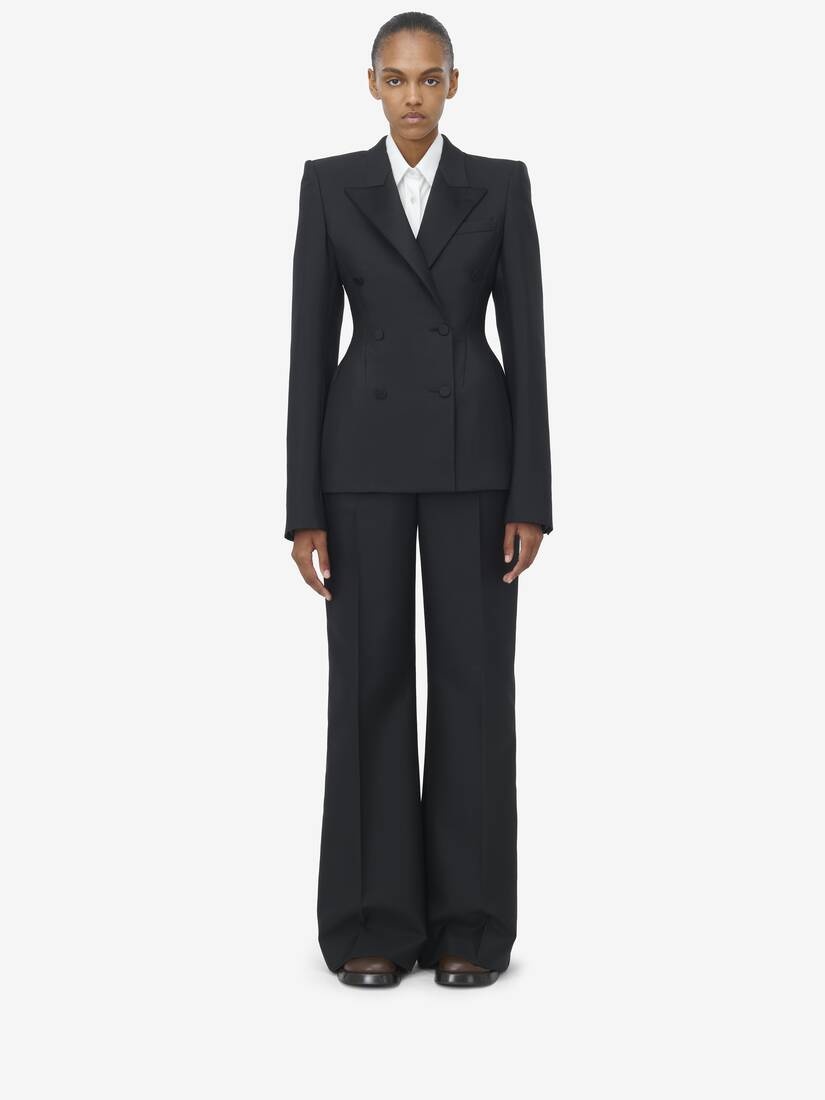 Alexander McQueen Stacked Shoulder Double-breasted Jacket