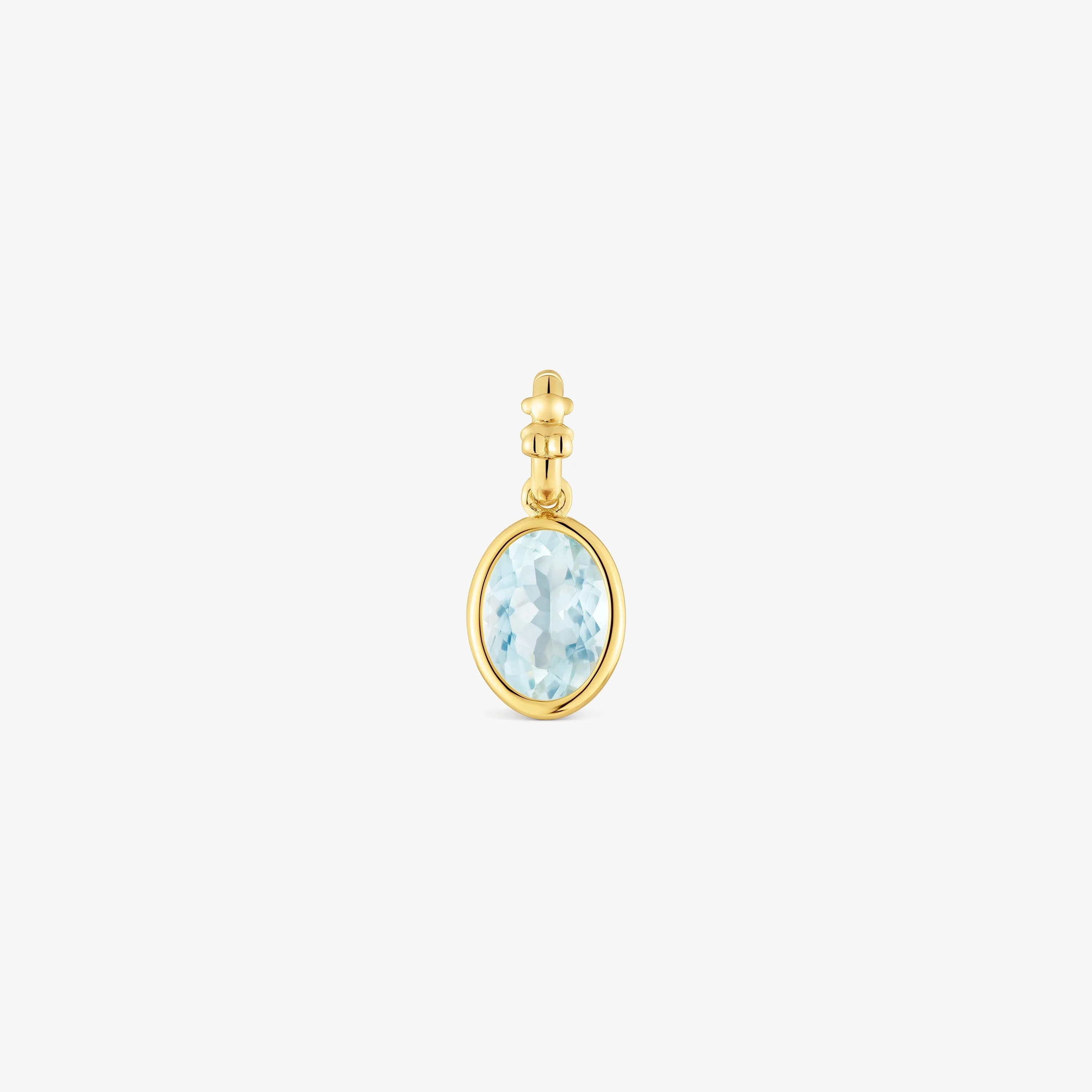 Small 18K gold vermeil Pendant with aquamarine Medallions - 1