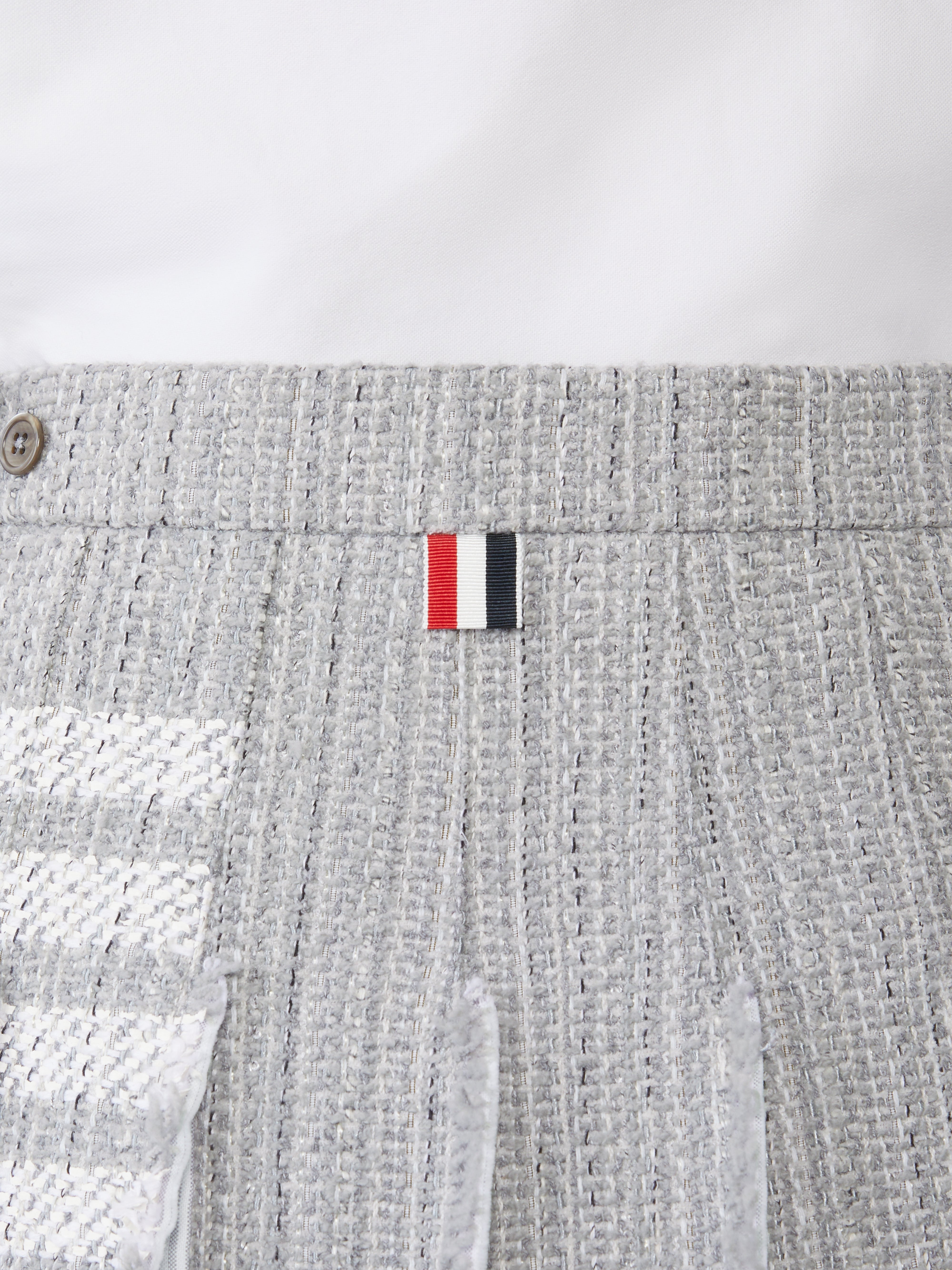 SOLID TWEED 4-BAR PLEATED MINI SKIRT - 7