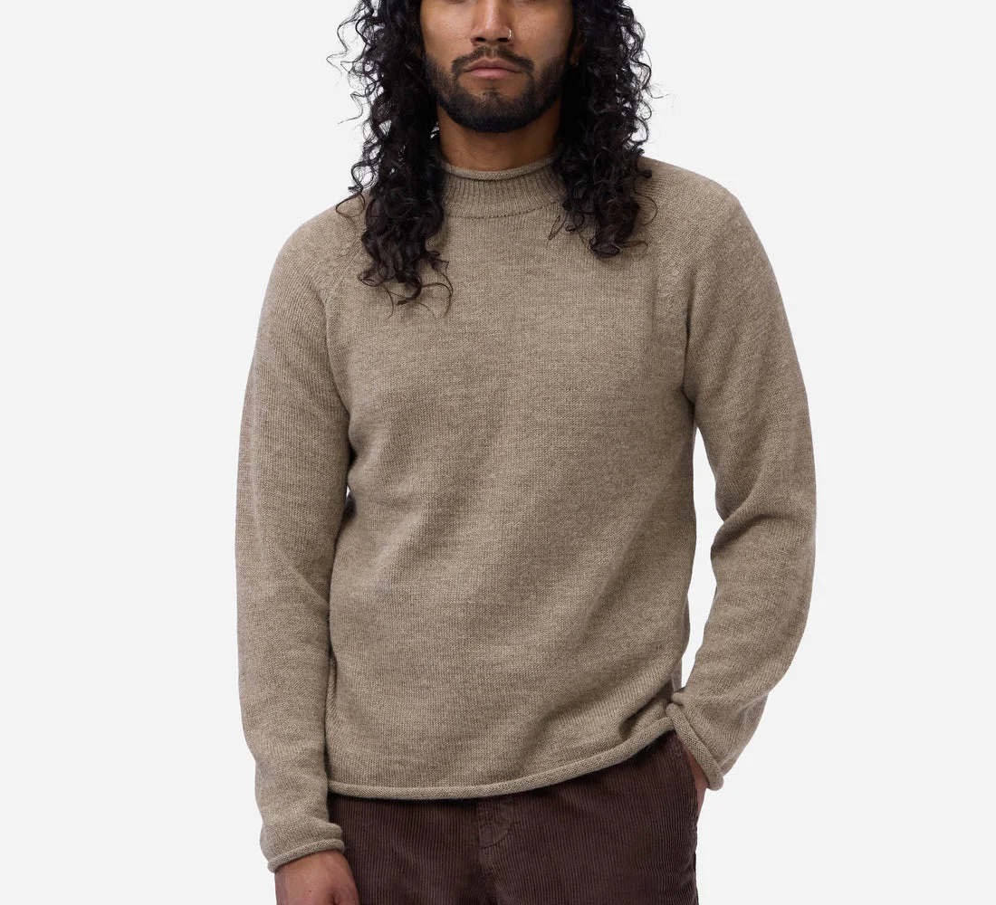 Roll Neck Sweater ~ Sandstone Baby Alpaca - 1