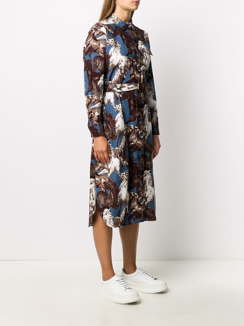 horse-print shirt dress - 3