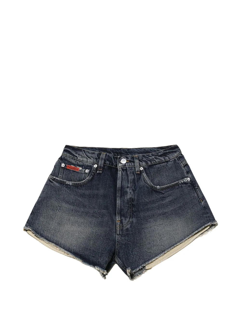 frayed denim shorts - 1