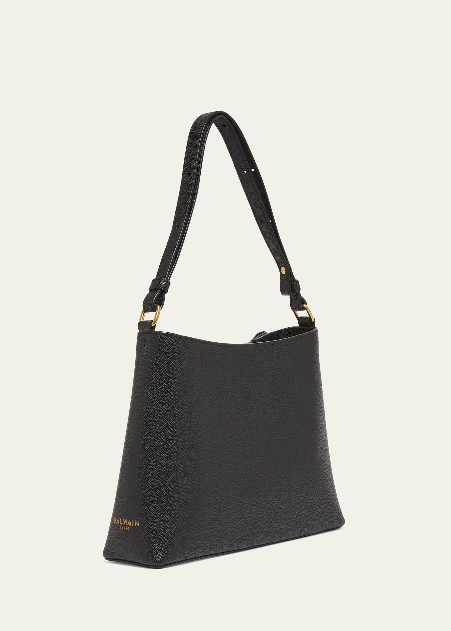 Emblem Button Leather Shoulder Bag - 3