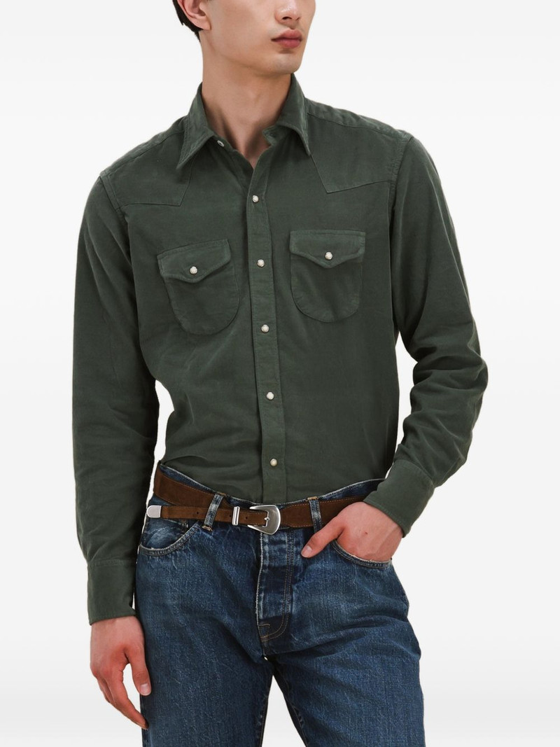 Ntex corduroy flap-pocket shirt 4