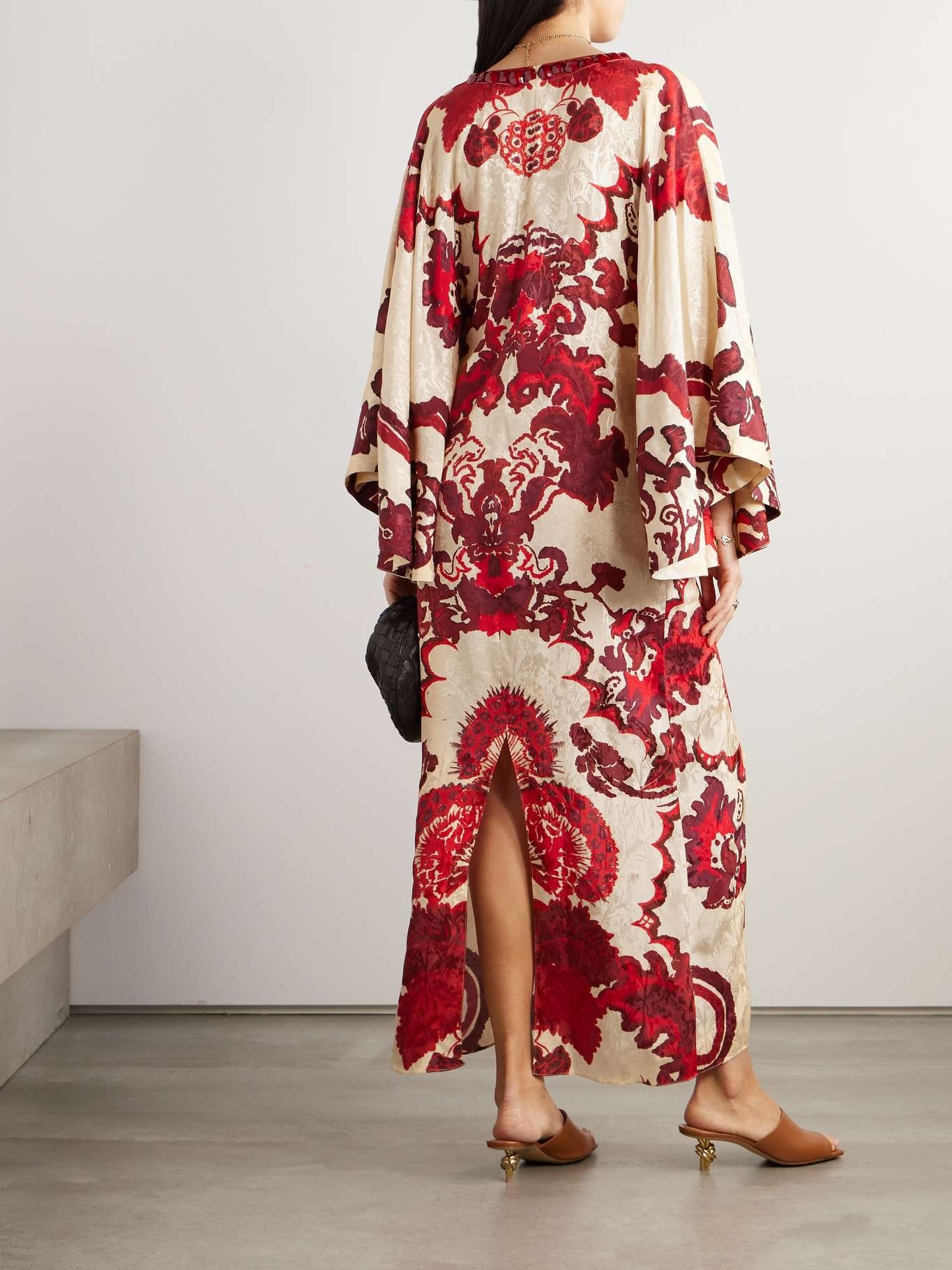 Mito Romantico draped embellished printed silk-jacquard maxi dress - 3