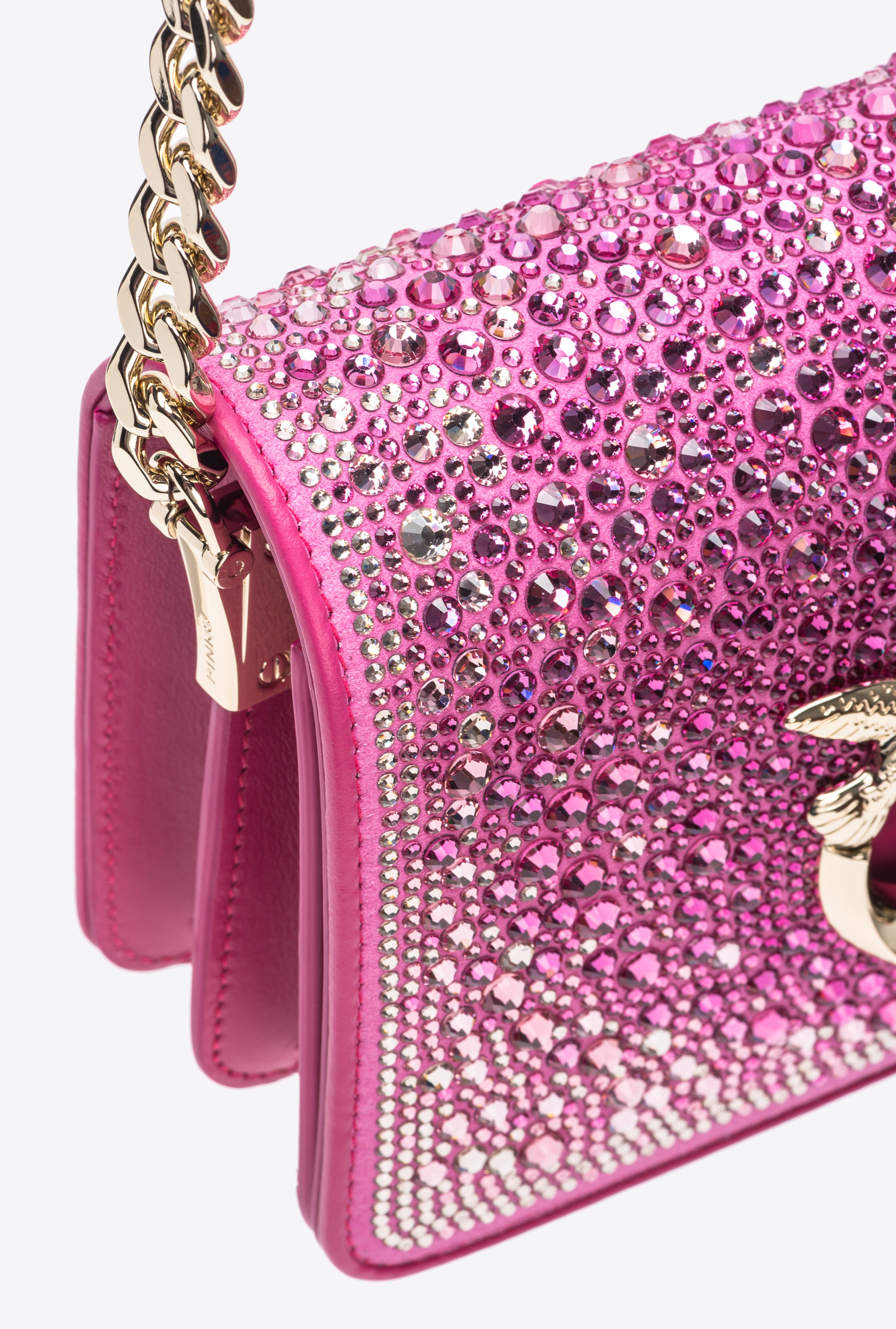 PINKO GALLERIA FULL-RHINESTONE MINI LOVE BAG CLICK - 6