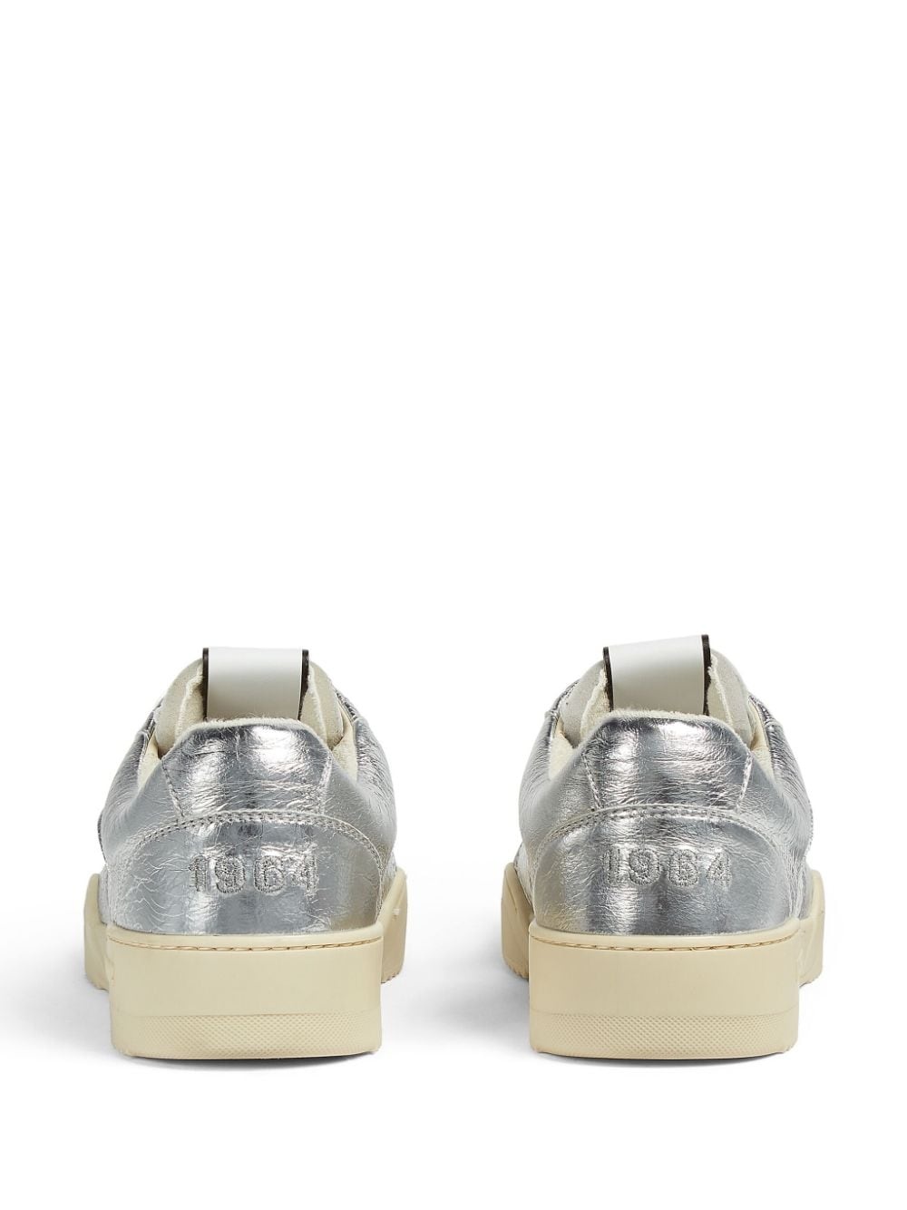 metallic leather sneakers - 3