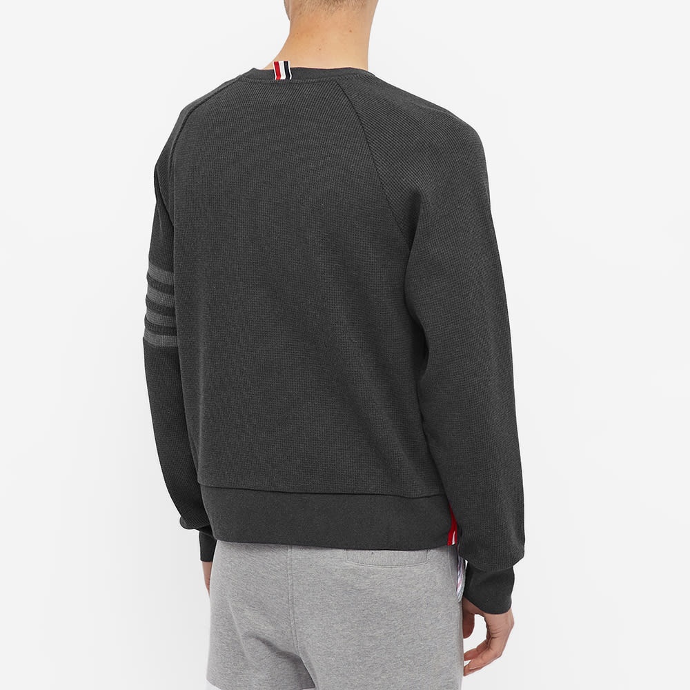 Thom Browne 4 Bar Raglan Sleeve Waffle Crew Sweat - 4