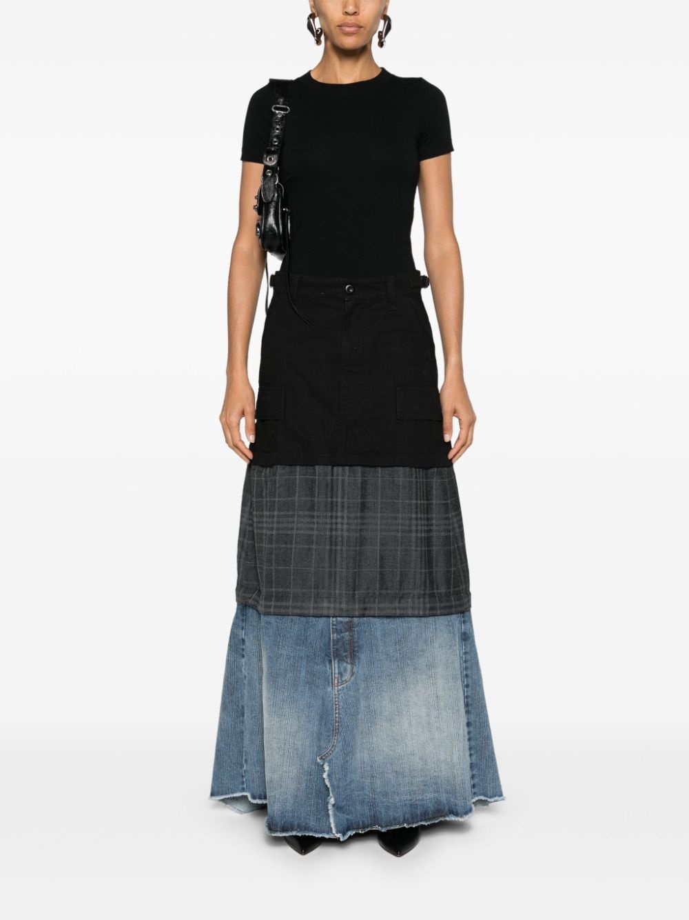 layered cargo maxi skirt - 2