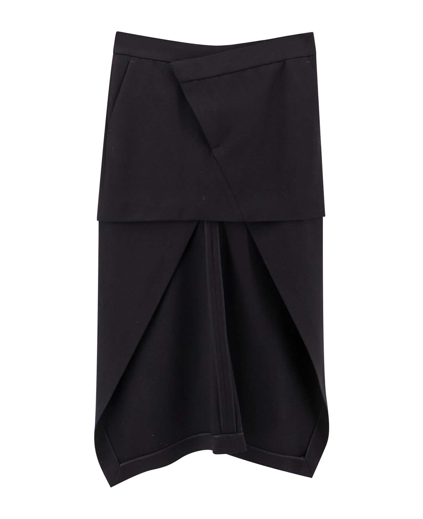 Asymmetric Midi Skirt - 1