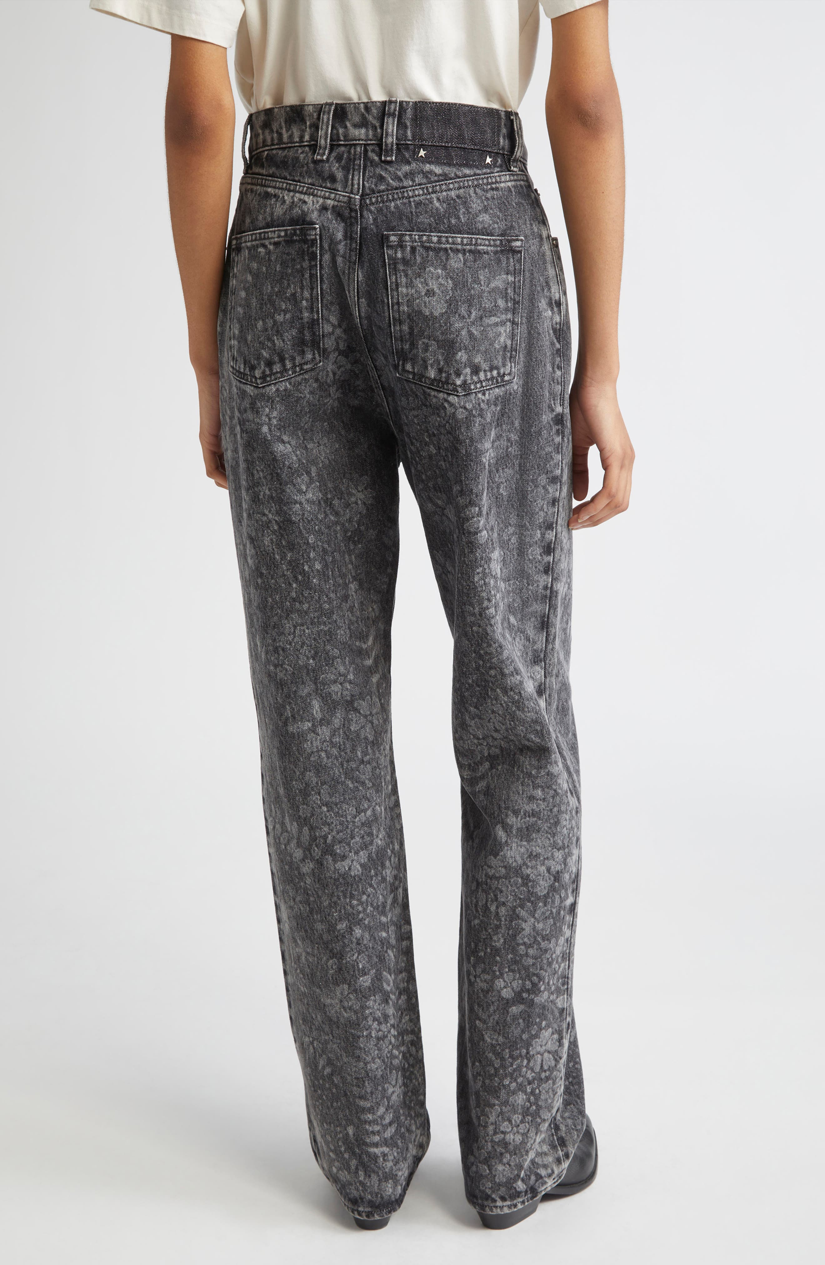 Golden Goose Journey W's Kim Straight Leg Jeans in Black Marble at Nordstrom - 3
