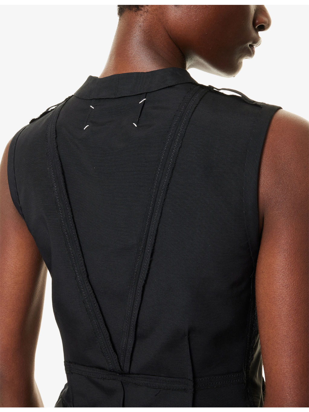 Contrast V-Neck Cotton-Blend Top - 6