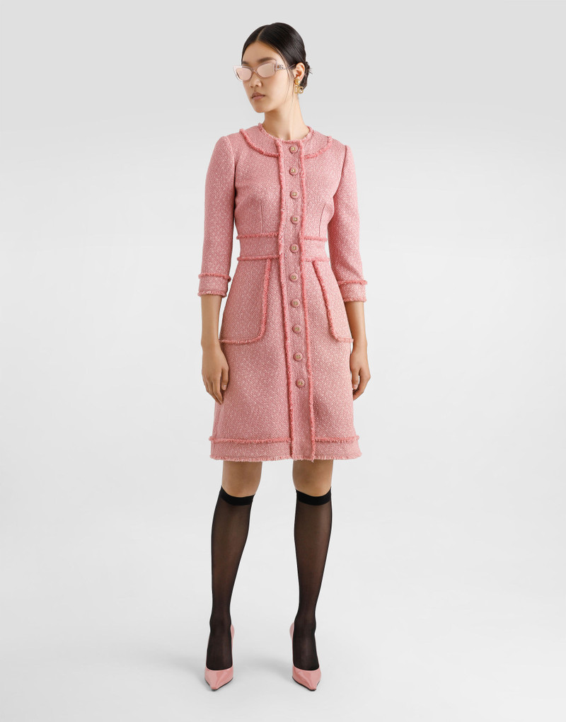 Dolce & Gabbana Raschel tweed A-line shirt dress outlook