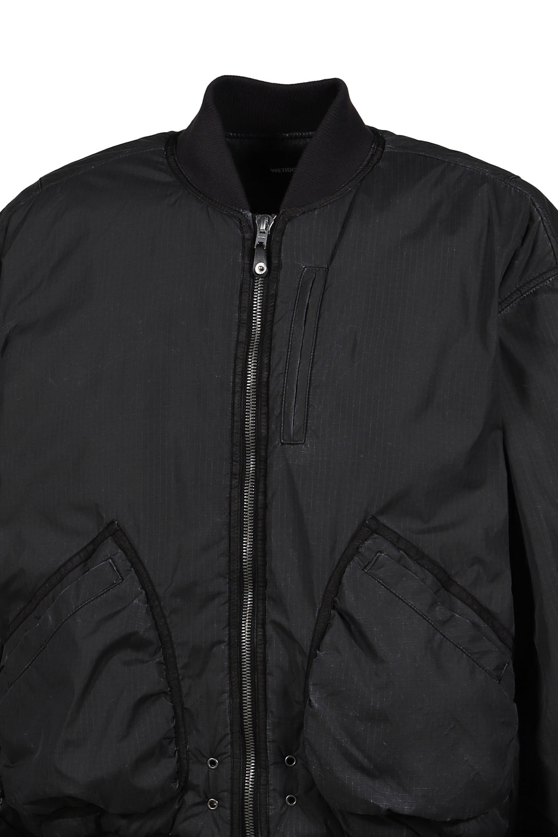 BLACK WASHED NYLON BOMBER / BLK - 4