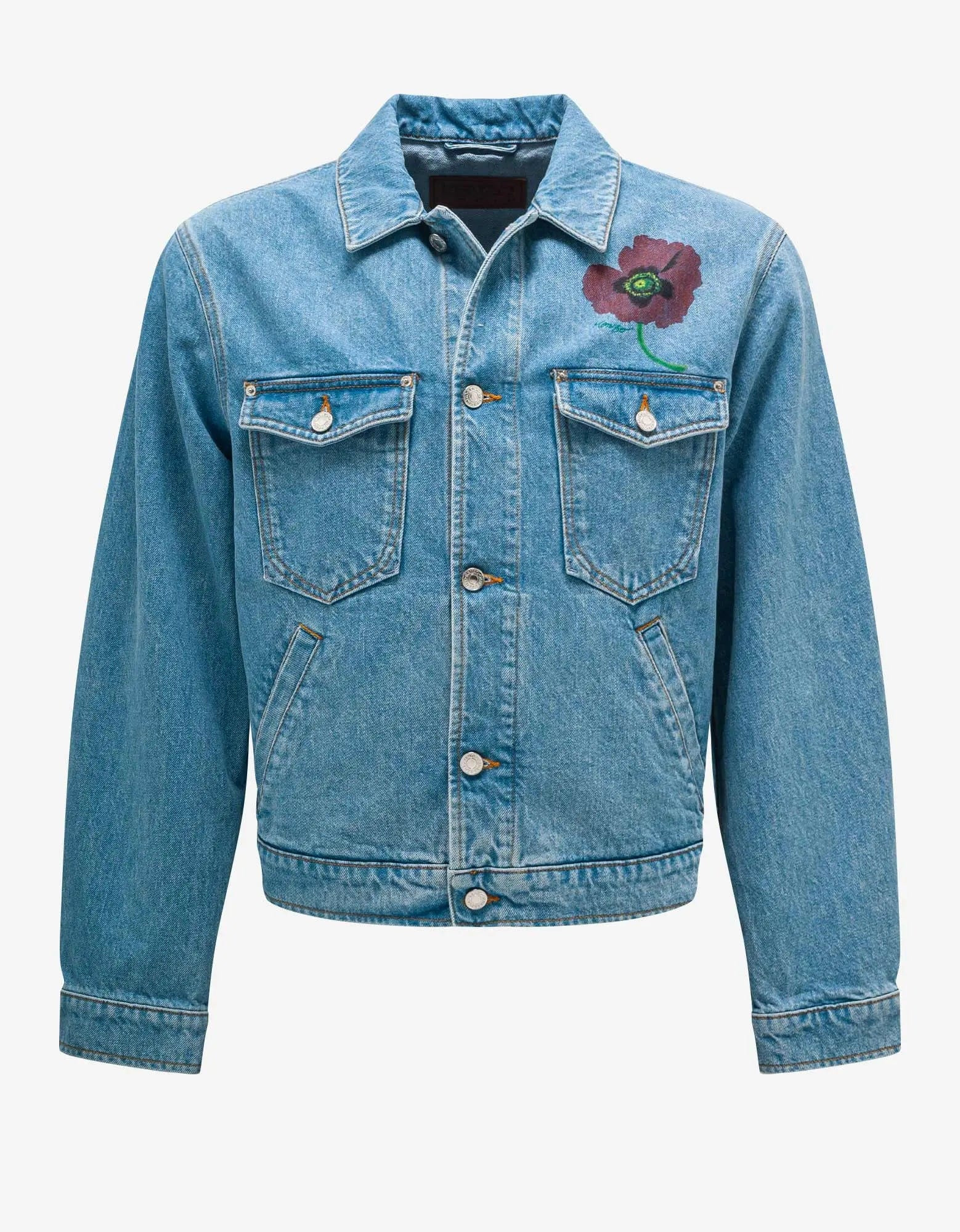 Kenzo Sky Blue Kenzo Poppy Denim Jacket - 1