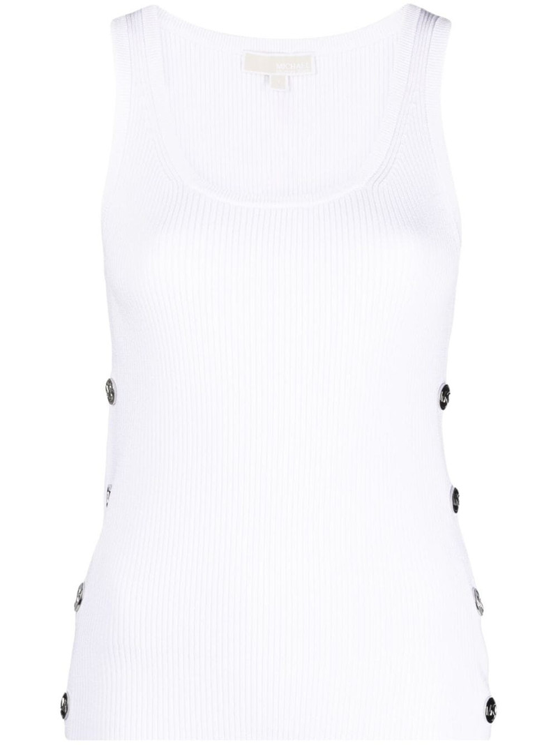 button-embellished ribbed tank top 1