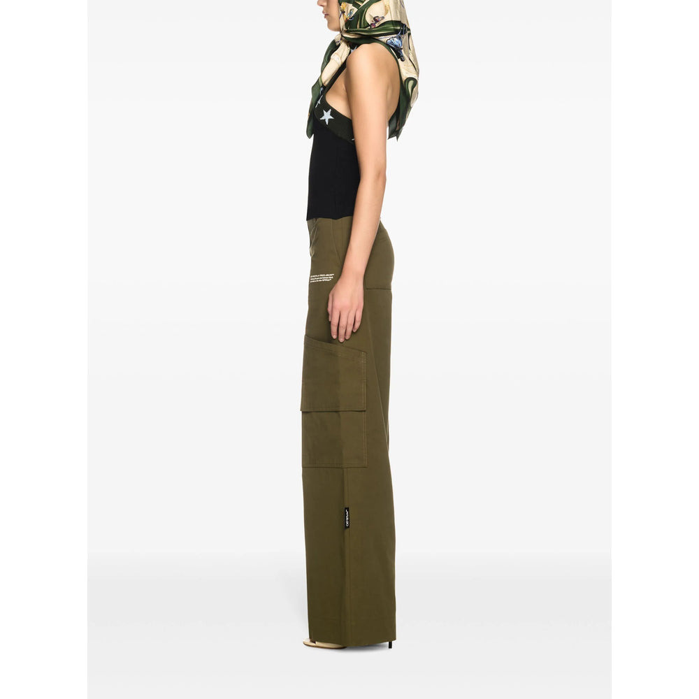 Off-White Green Trousers - Straight Trousers Women - 4