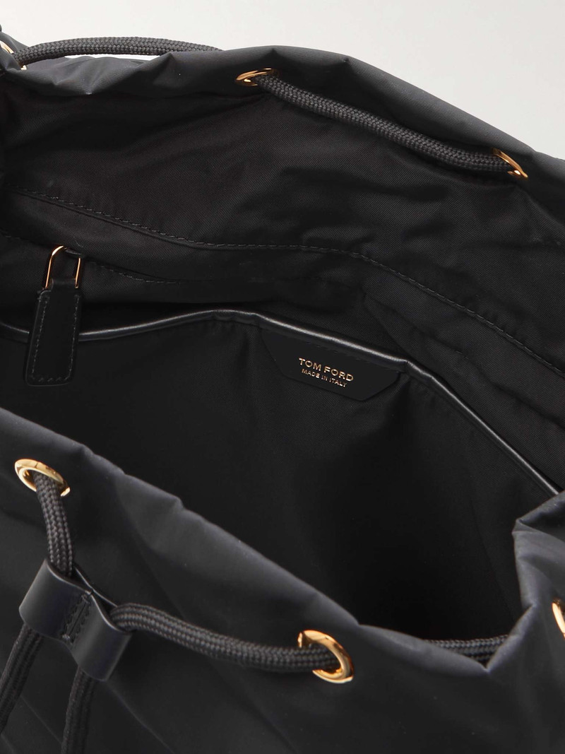Leather-Trimmed Logo-Appliquèd Nylon Backpack 3