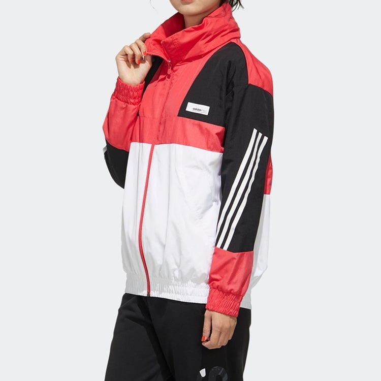 (WMNS) adidas neo Printing Hooded Jacket Pink FU1069 - 4