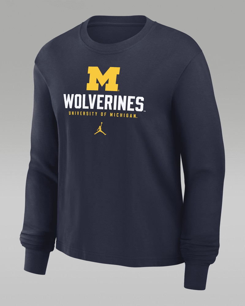 Michigan Wolverines Primetime University Boxy Women's Nike College Long-Sleeve T-Shirt 1