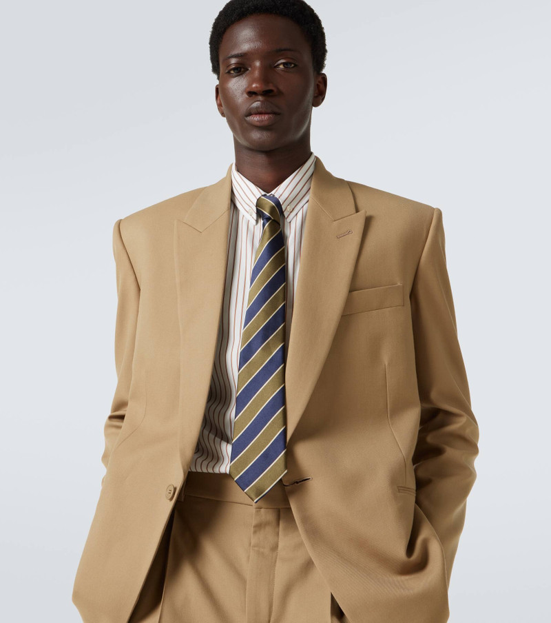 SAINT LAURENT Striped silk twill tie outlook