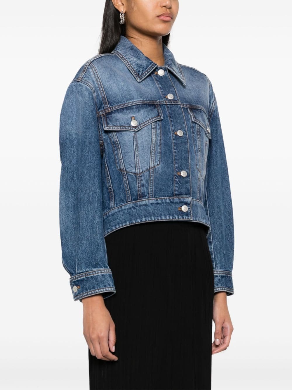 cropped denim jacket - 3