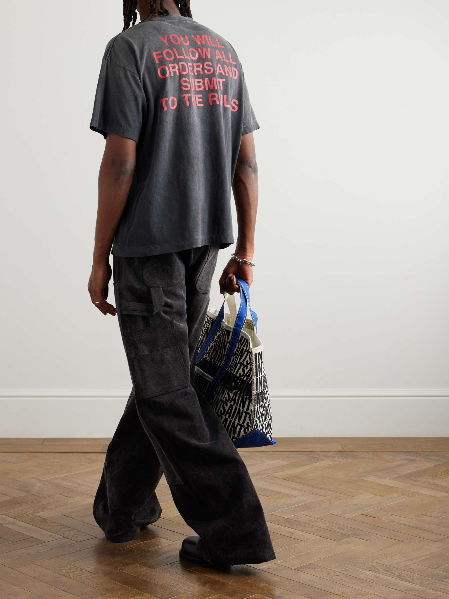 + Kosuke Kawamura Distressed Printed Cotton-Jersey T-Shirt - 2