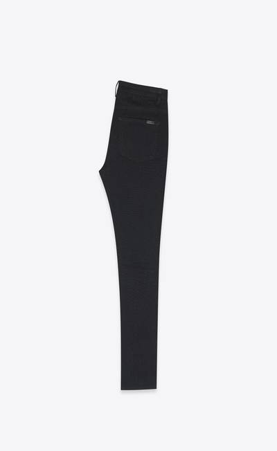 SAINT LAURENT skinny-fit jeans in worn black denim outlook