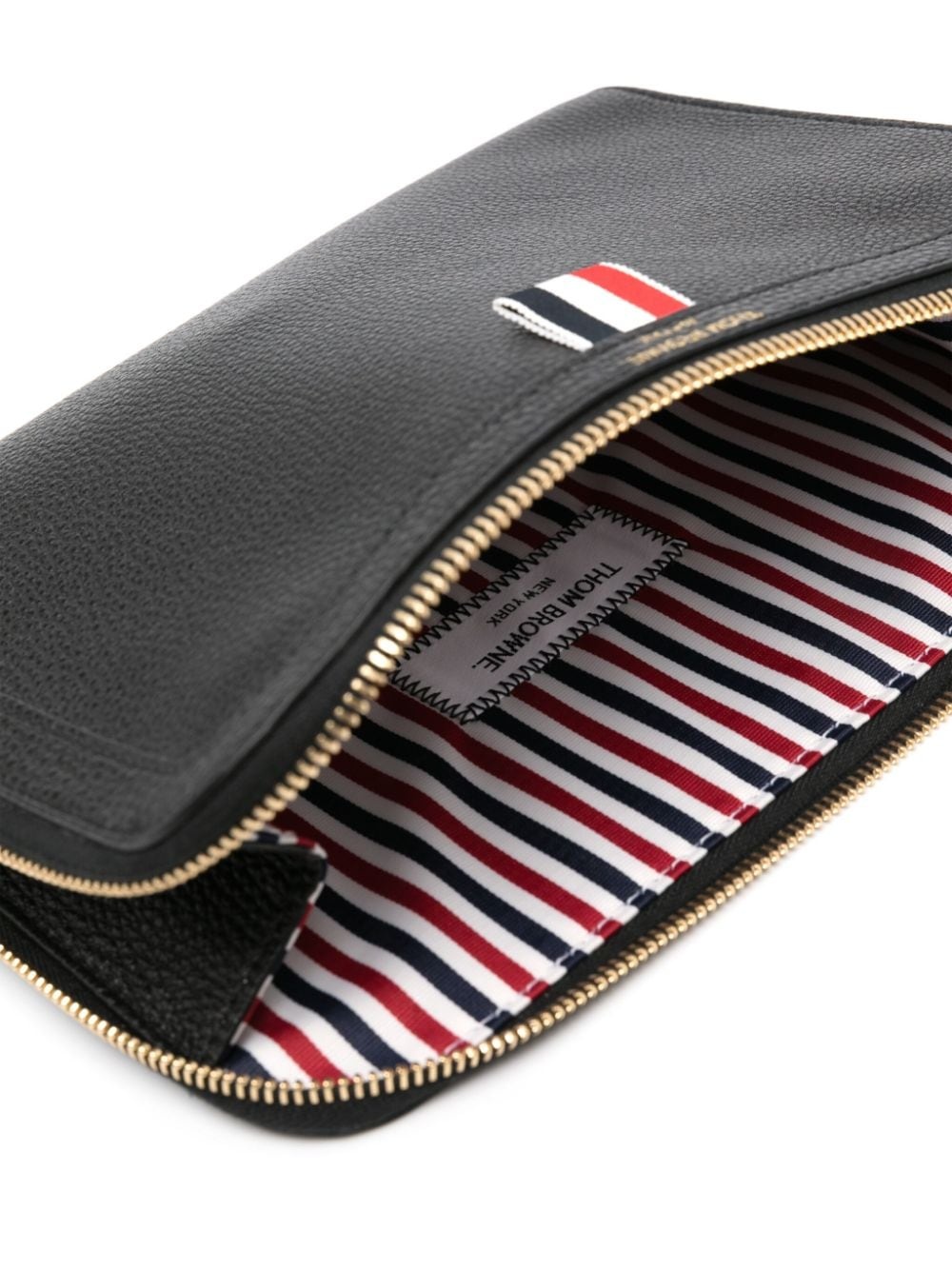 mini pebbled leather Gusset Folio - 3