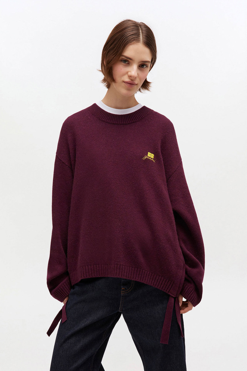 BURGUNDY WOOL MIX JUMPER 3