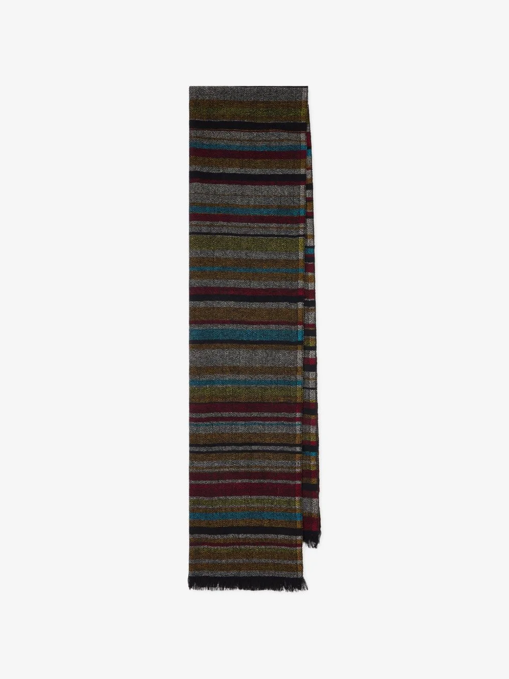 signature-stripe' lambswool herringbone scarf - 1