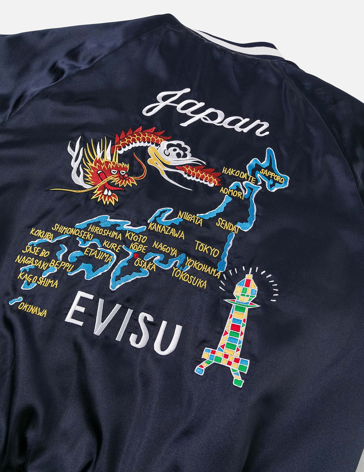 EVISU Archive Embroidery Regular Fit Padded Souvenir Jacket - 7