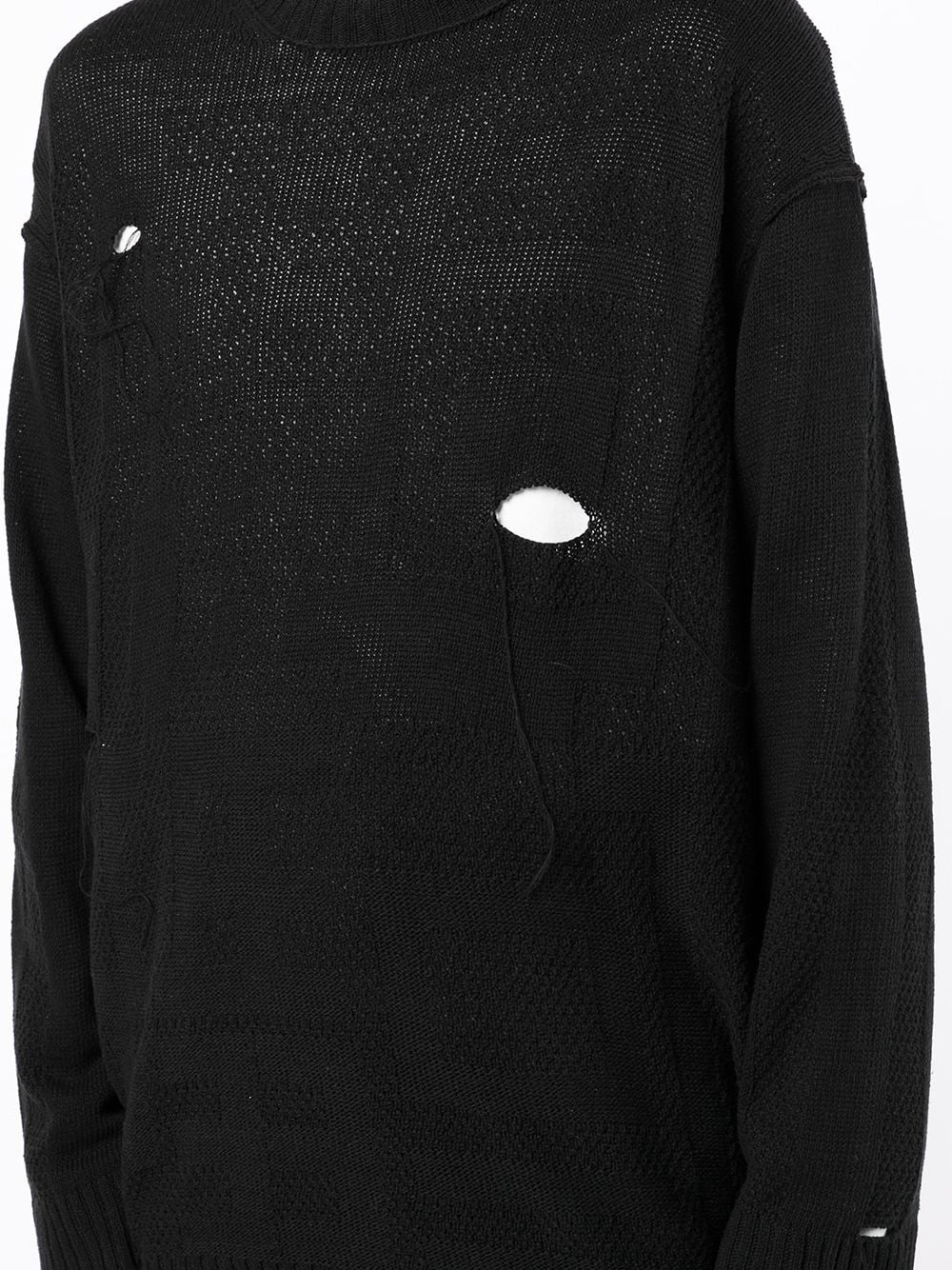 distressed crew neck jumper - 5