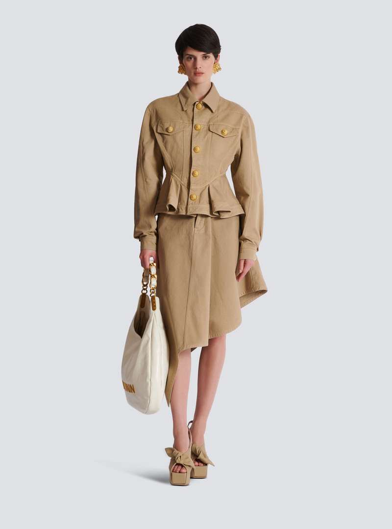 Balmain Ruffled cotton canvas jacket outlook