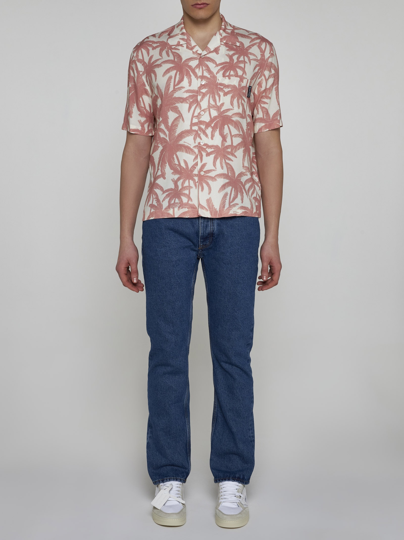 Palm print viscose shirt - 2