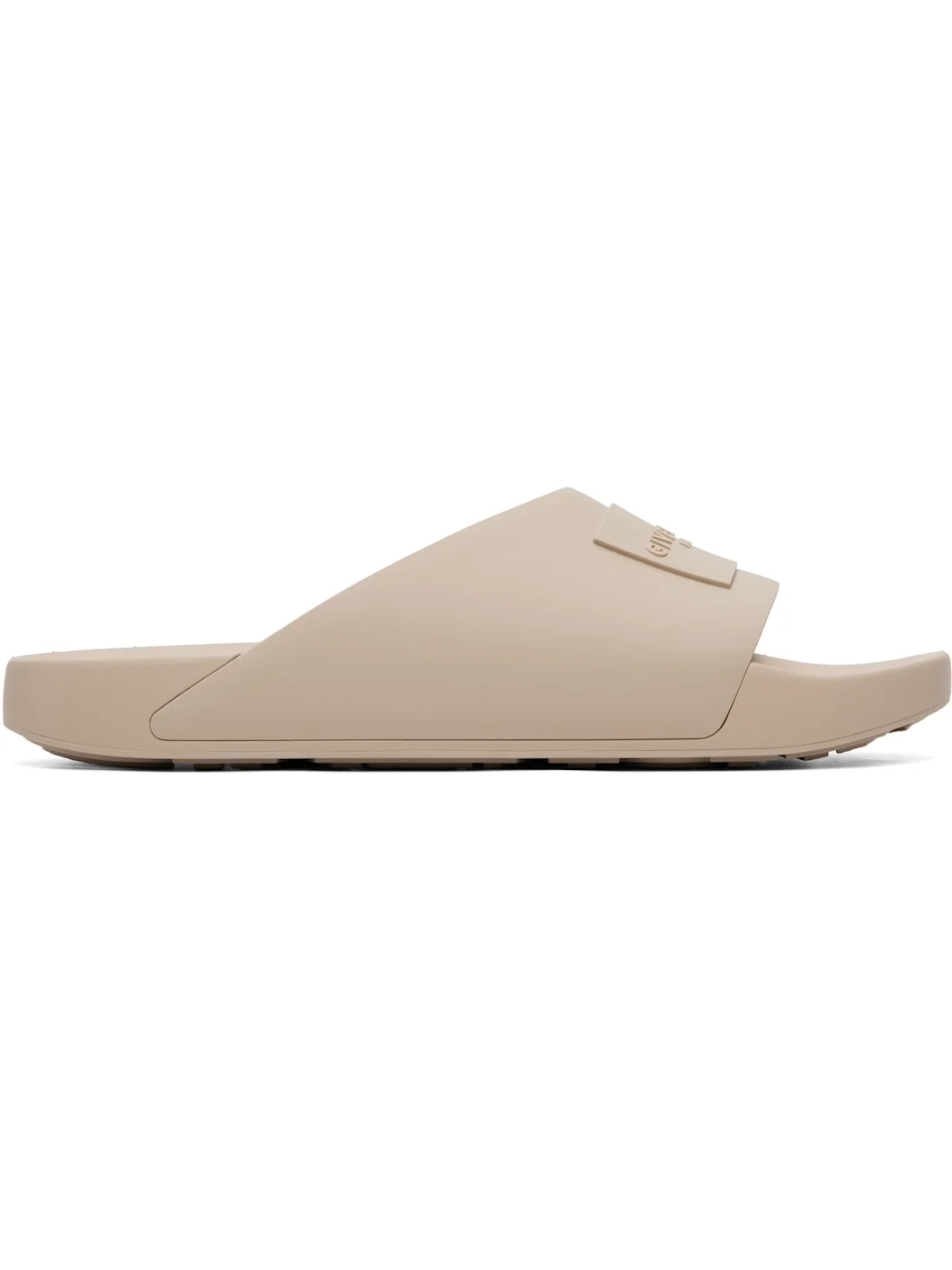 Beige Label Slide Sandals - 1