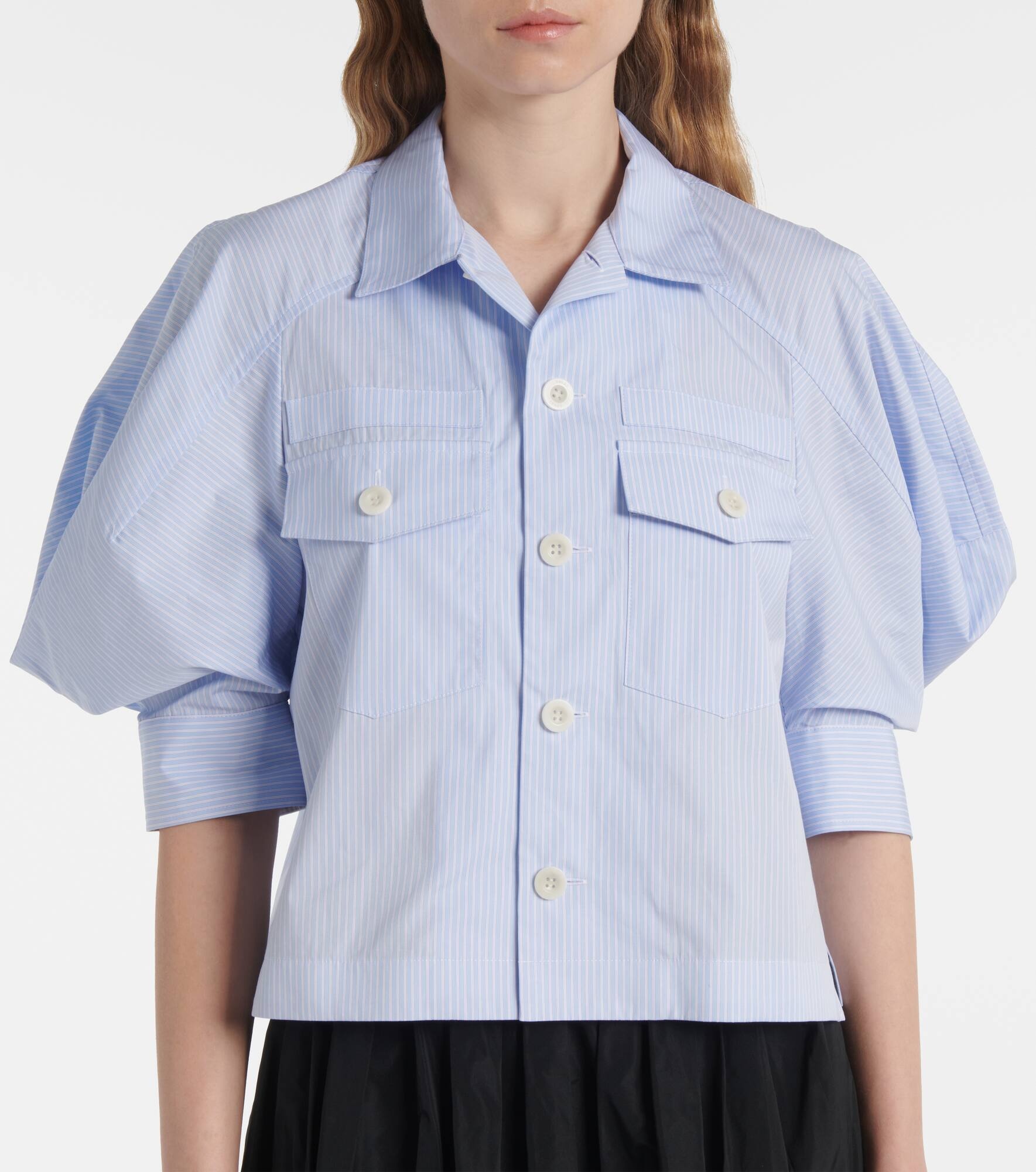 Striped cotton poplin shirt - 6
