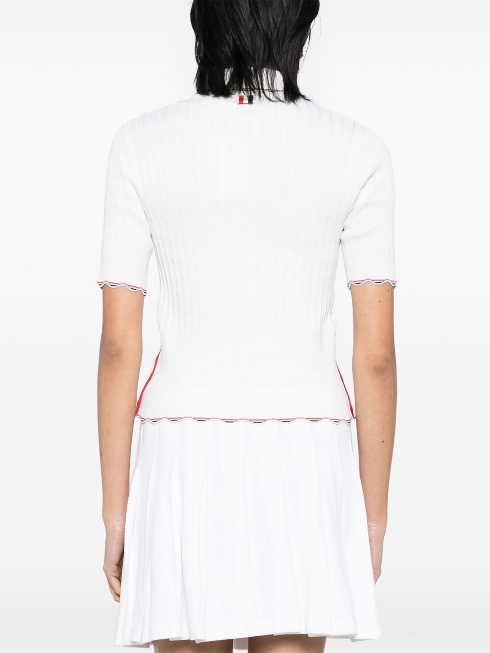 RWB-stripe ribbed-knit polo top - 4