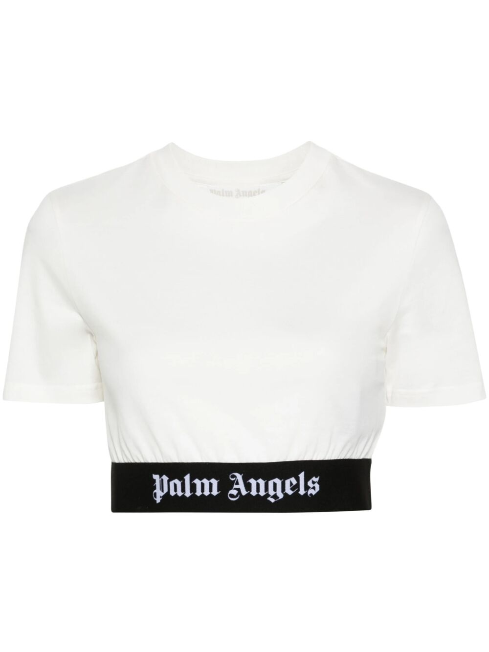 Cropped t-shirt with logo band - 1