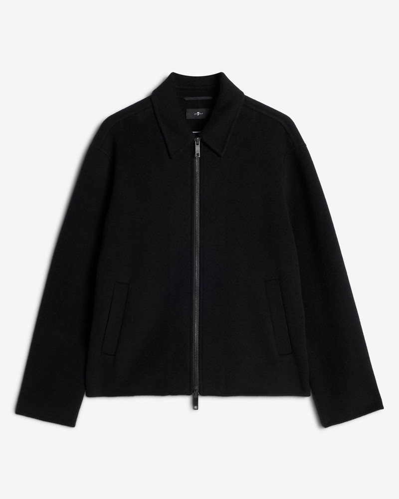 Wool Blouson Jacket In Black 1