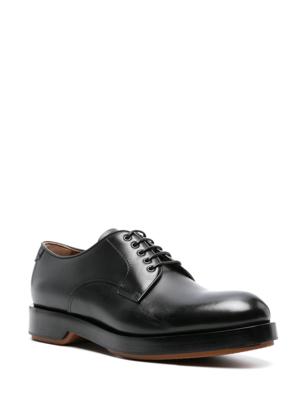 lace-up patent leather derby shoes - 2