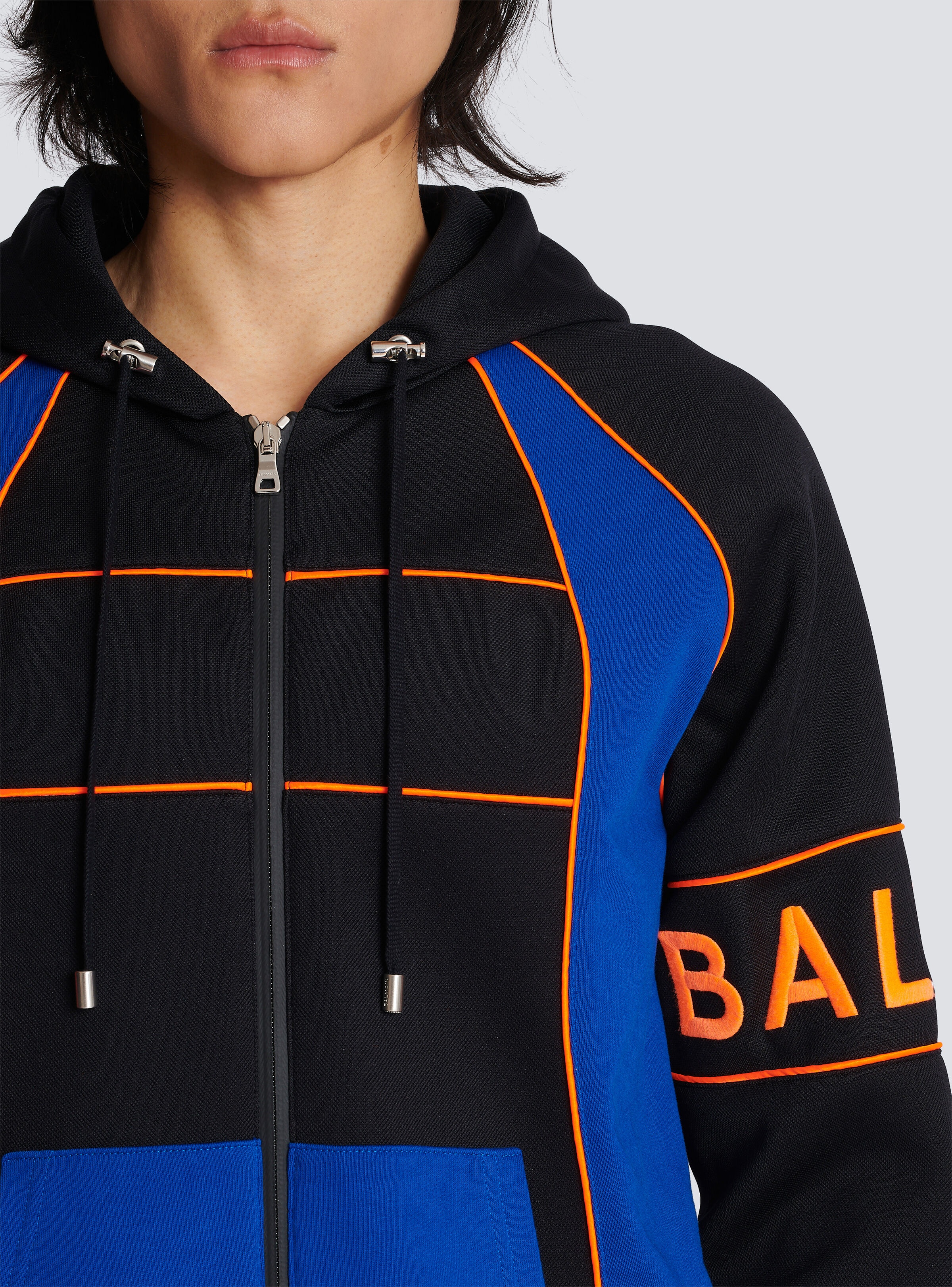 Hoodie with Balmain logo inserts - 8