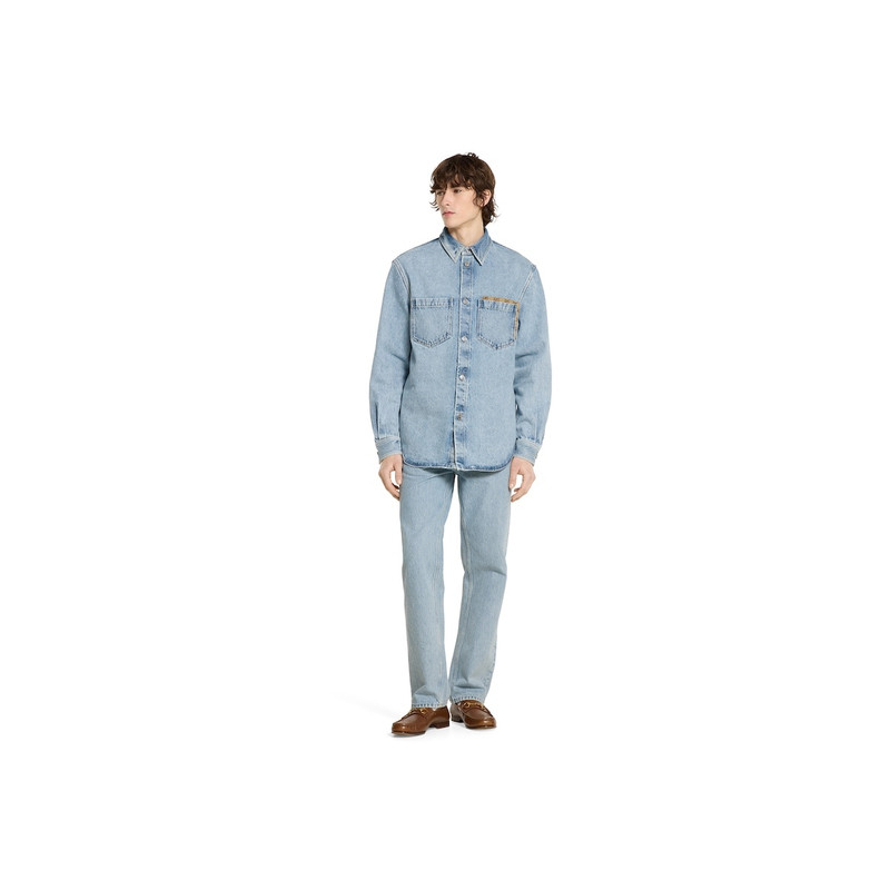GUCCI Washed denim pant with GG insert outlook