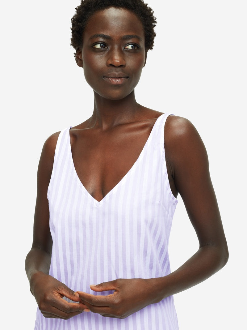 Women's Short Cami Pyjamas Capri 19 Cotton Lilac 5