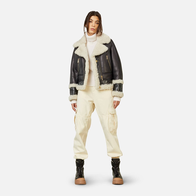 HOGAN Biker in Sheepskin Black outlook