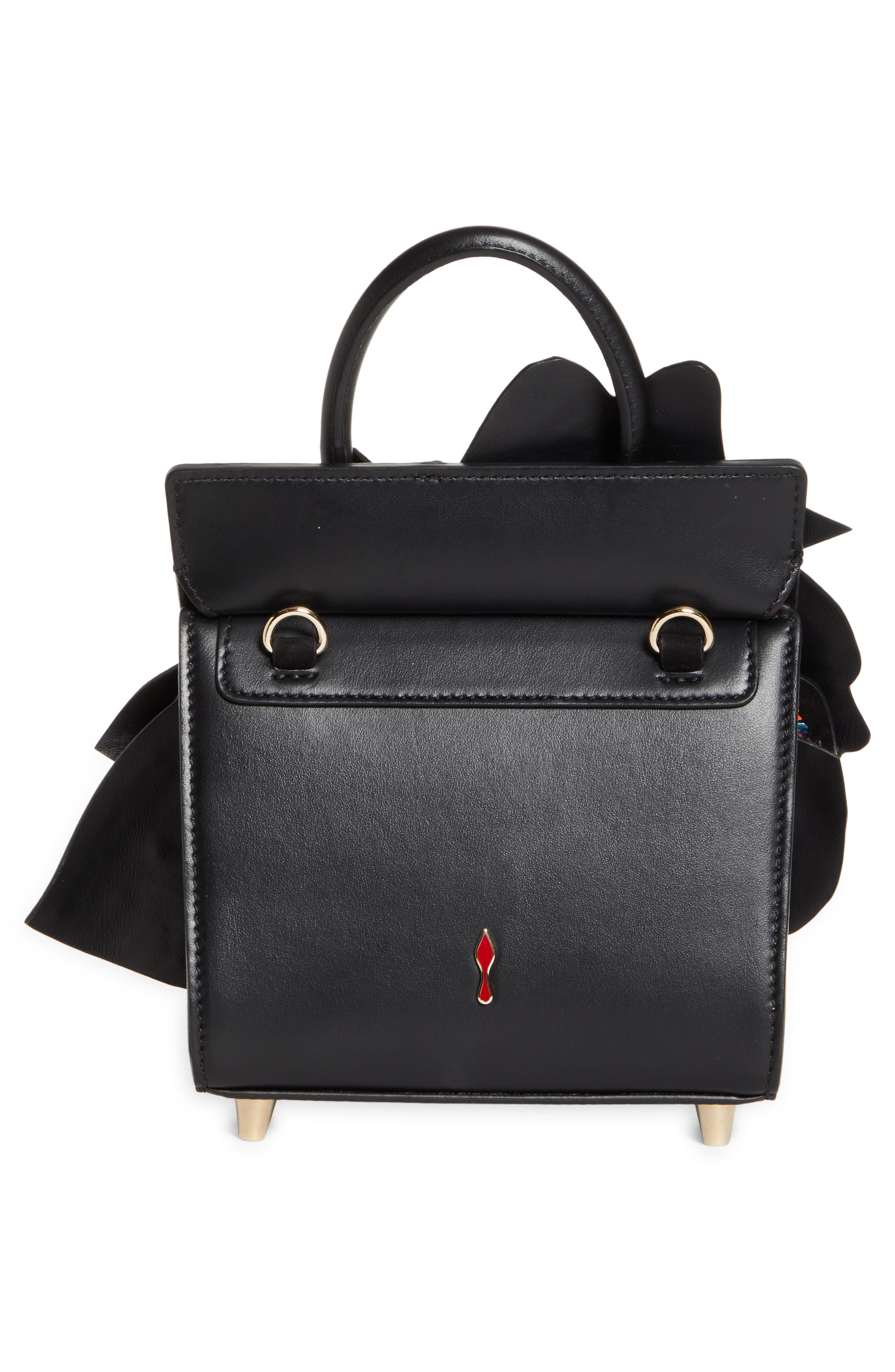 Christian Louboutin Mini Paloma Embellished Leather Top Handle Bag in Black-Multi/Black at Nordstrom - 3