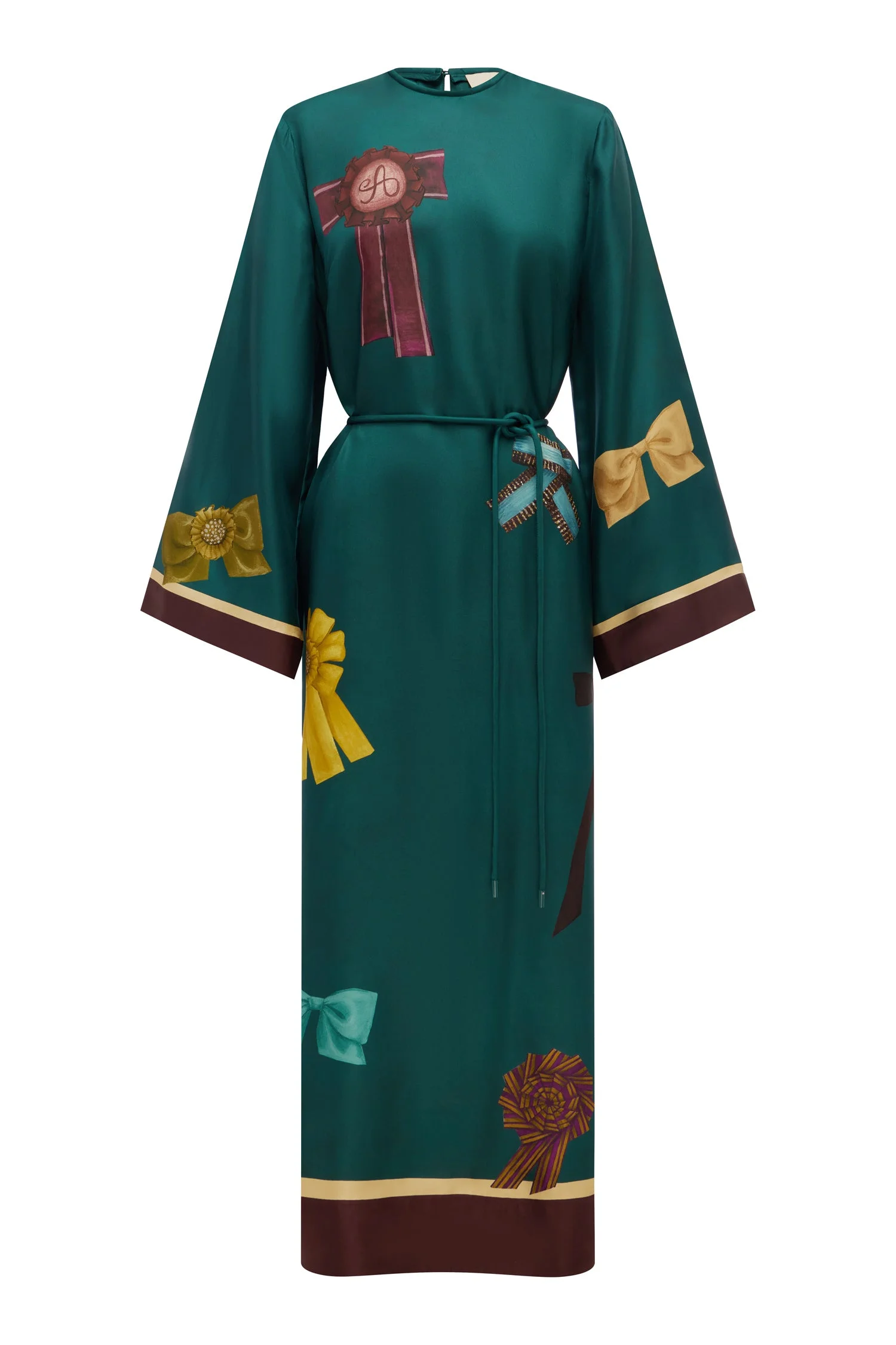 Rosette Silk Midi Dress - 1